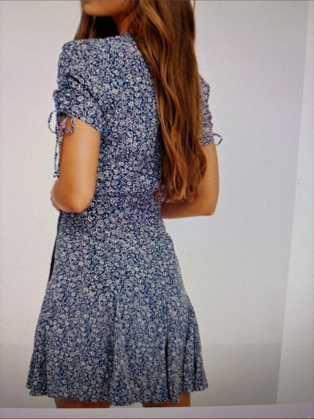 Polo by Ralph Lauren Blue Floral s/s Nami Crepe Wrap Mini Dress, 6 - Picture 4 of 11